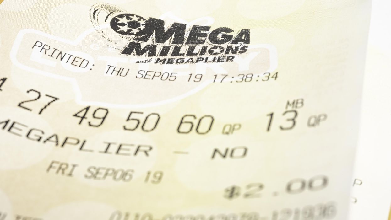 A Mega Millions lottery ticket.