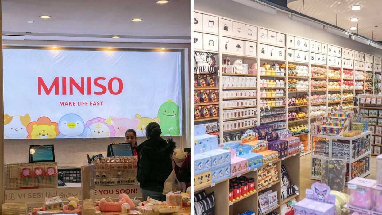 A MINISO store. Right: Products at a MINISO store.