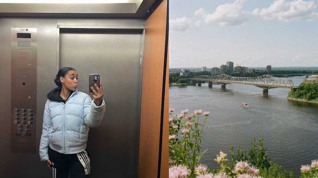 A mirror selfie. Right: Ottawa