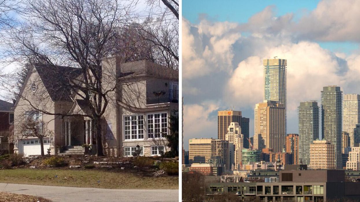 A Mississauga home. Right: Toronto apartments in winter.