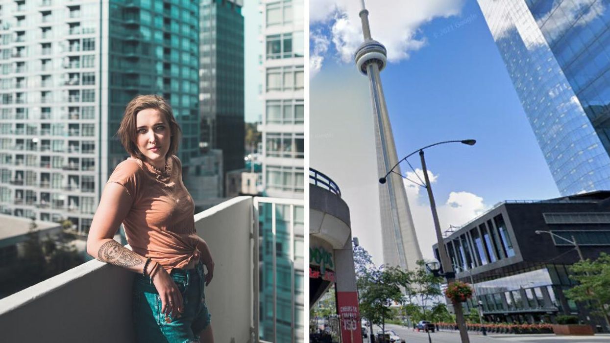 A model in Toronto. Right: the CN Tower.