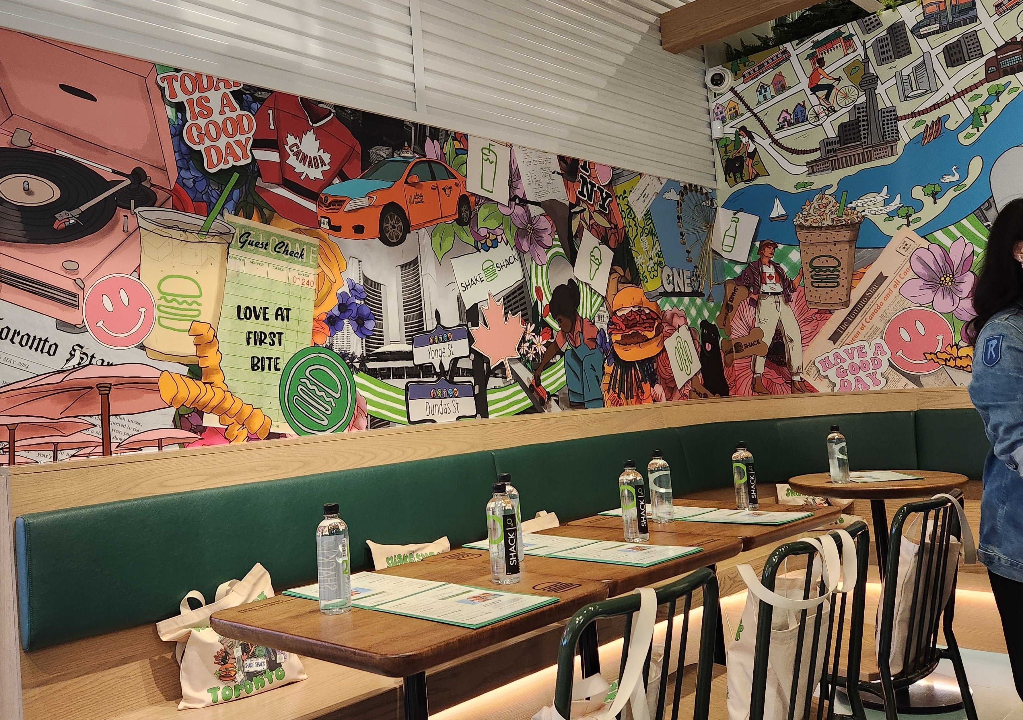 A mural at the Toronto Shake Shack.