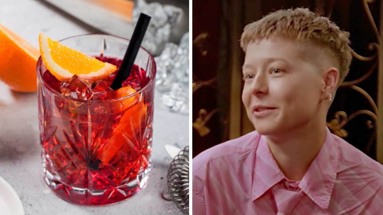 A negroni. Right: Emma D'Arcy from "House Of The Dragon."