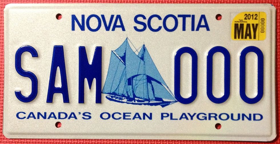 A Nova Scotia licence plate.