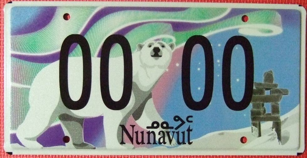 A Nunavut licence plate.