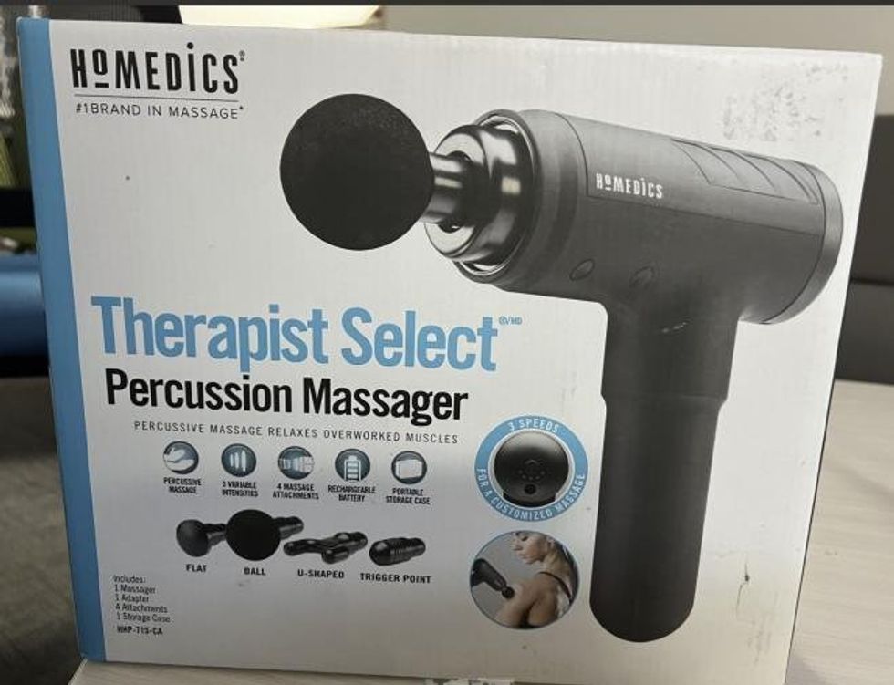 A package of a percussion massager.