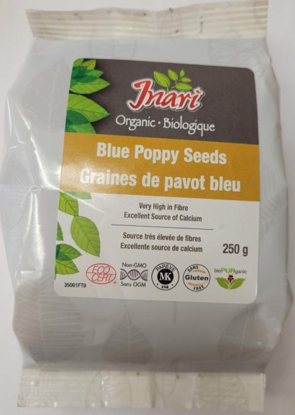 A package of Inari Organic Blue Poppy Seeds.\u200b