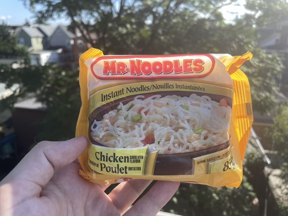 A package of Mr. Noodles.