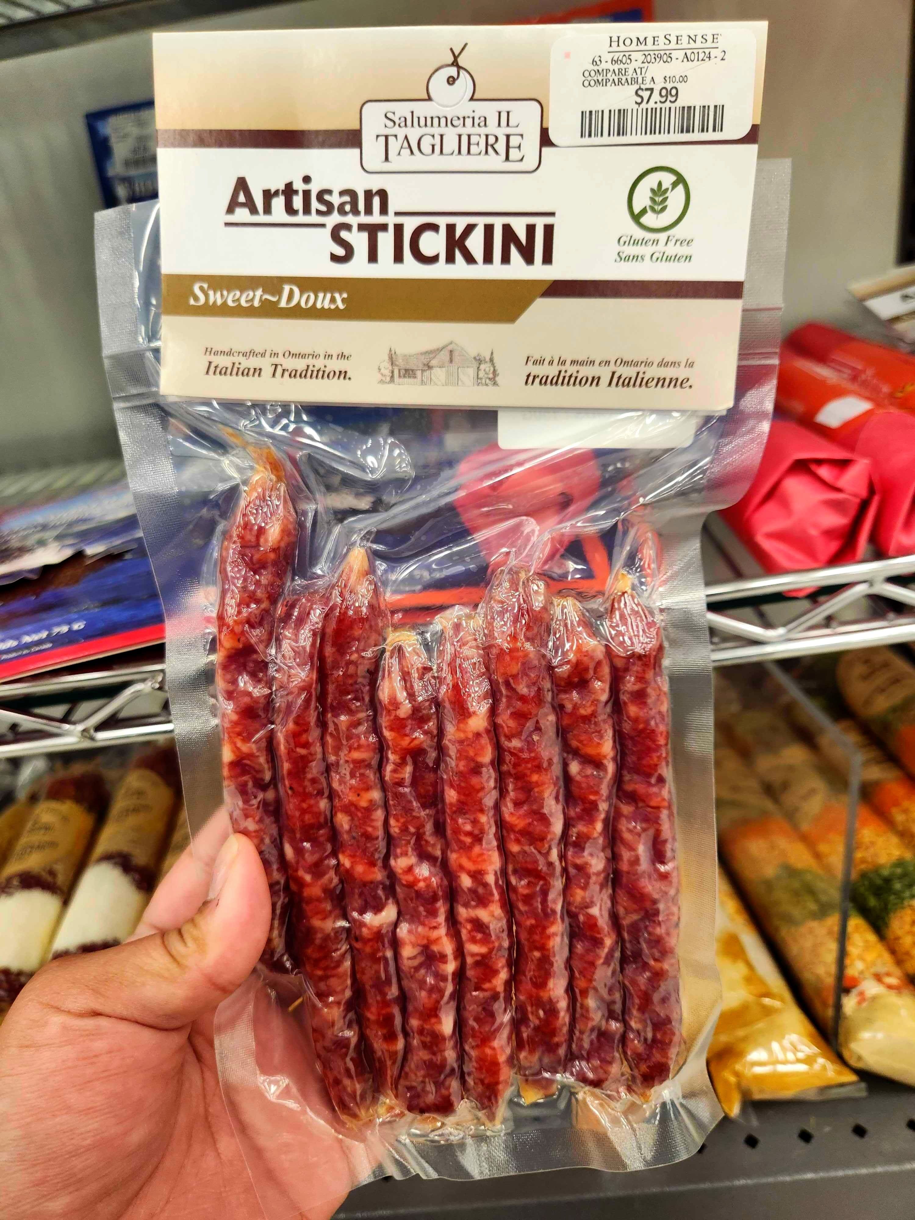 A package of shrink wrapped Italian cured meat.W