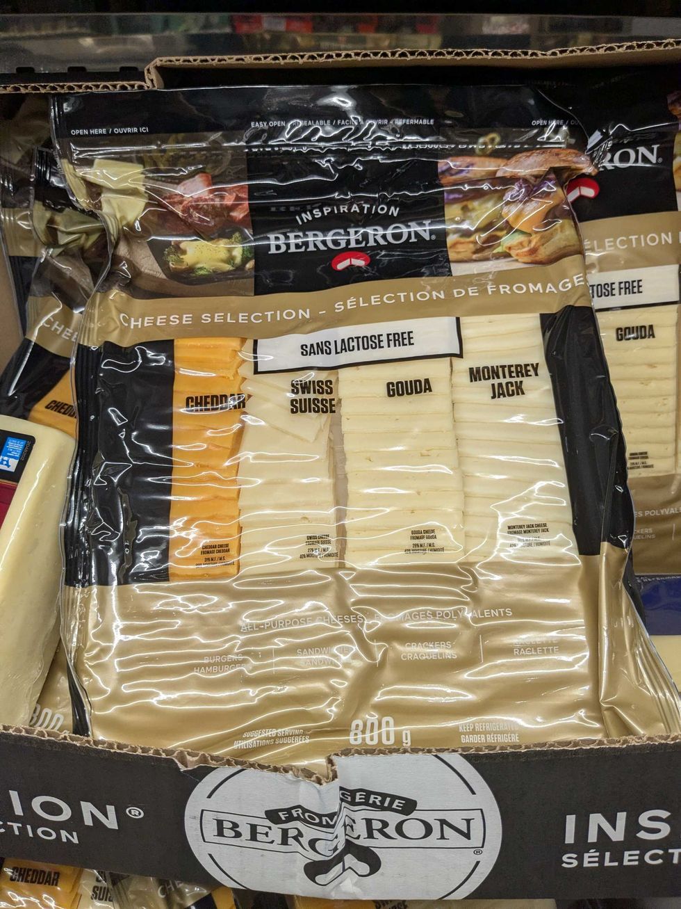 A package of sliced cheese