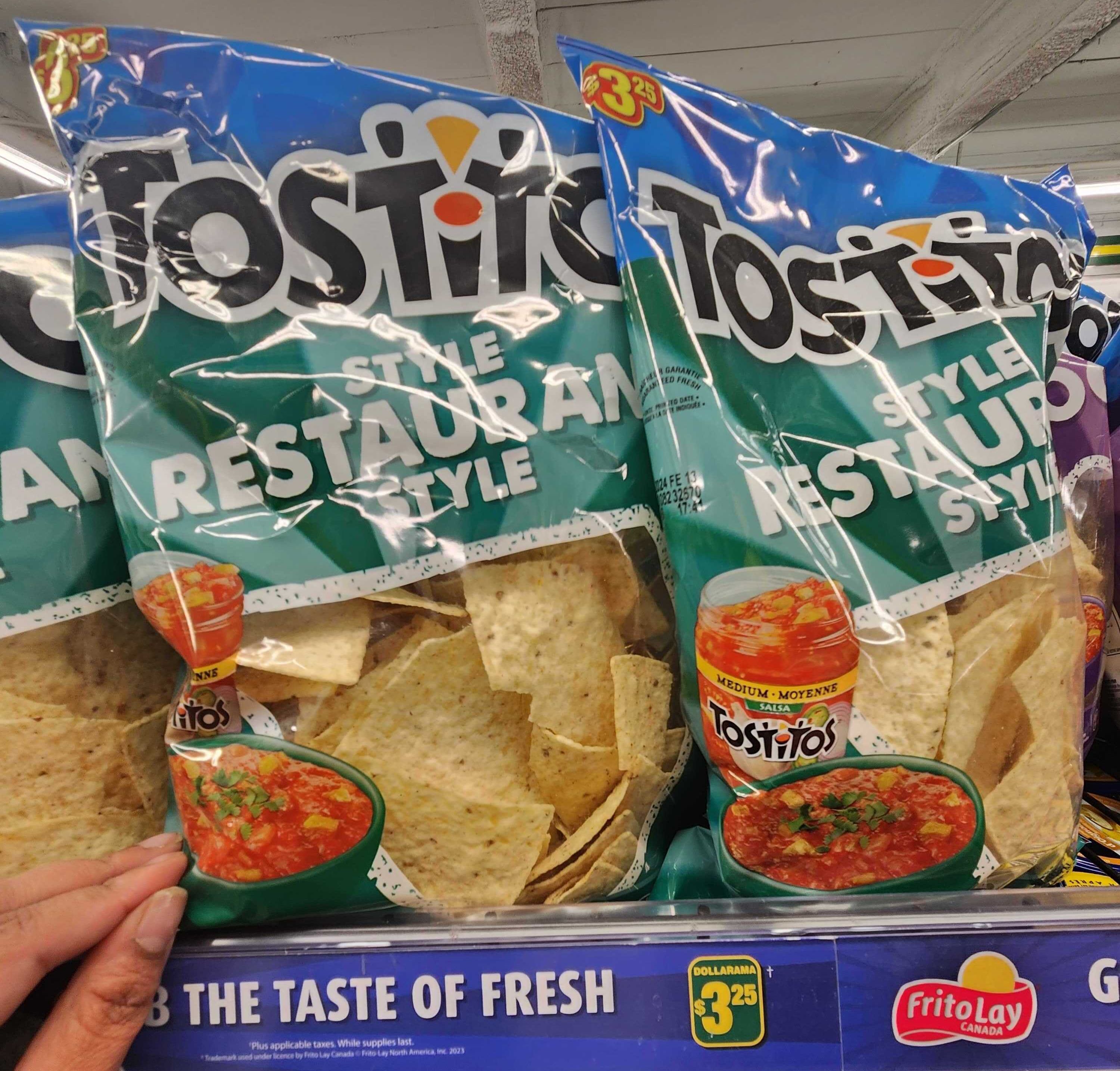 A package of Tostitos Restaurant Style Chips.