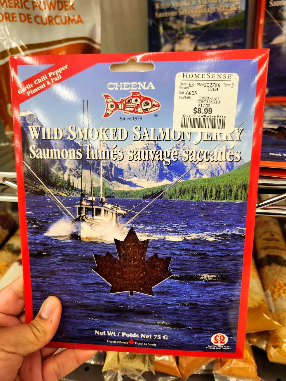 A package of Wild Smoked Salmon Jerky.