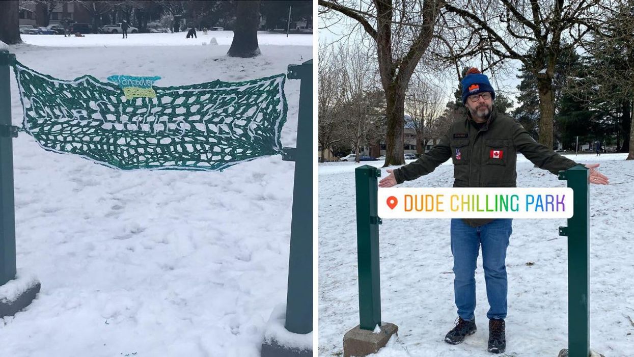 A Park Sign In BC Was Stolen & Someone Actually Knit A New One To Replace It