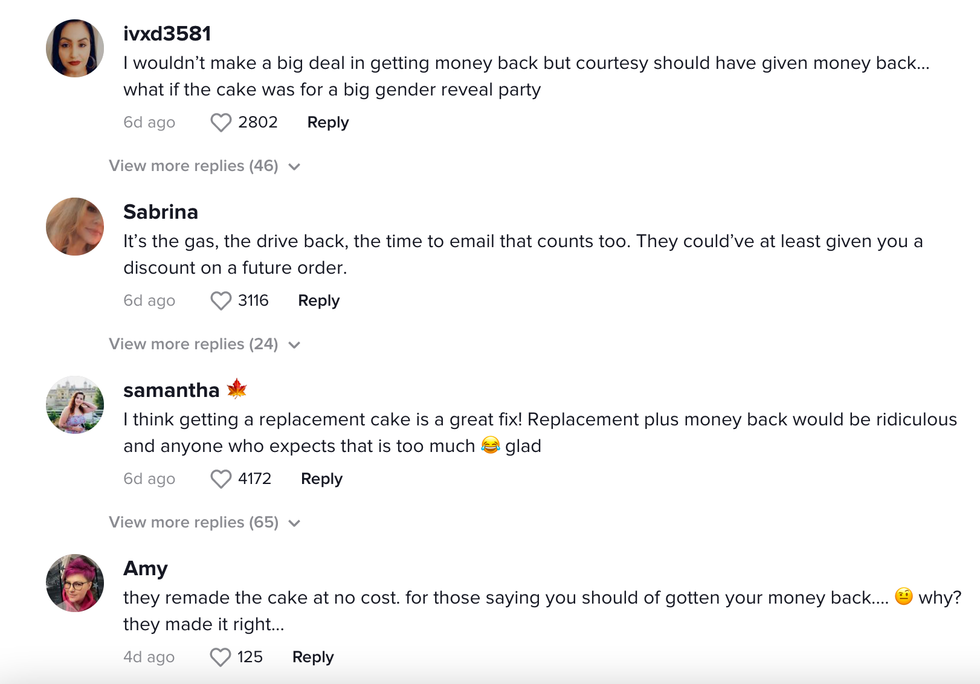 A part of the comment section of Alyssa's TikTok.