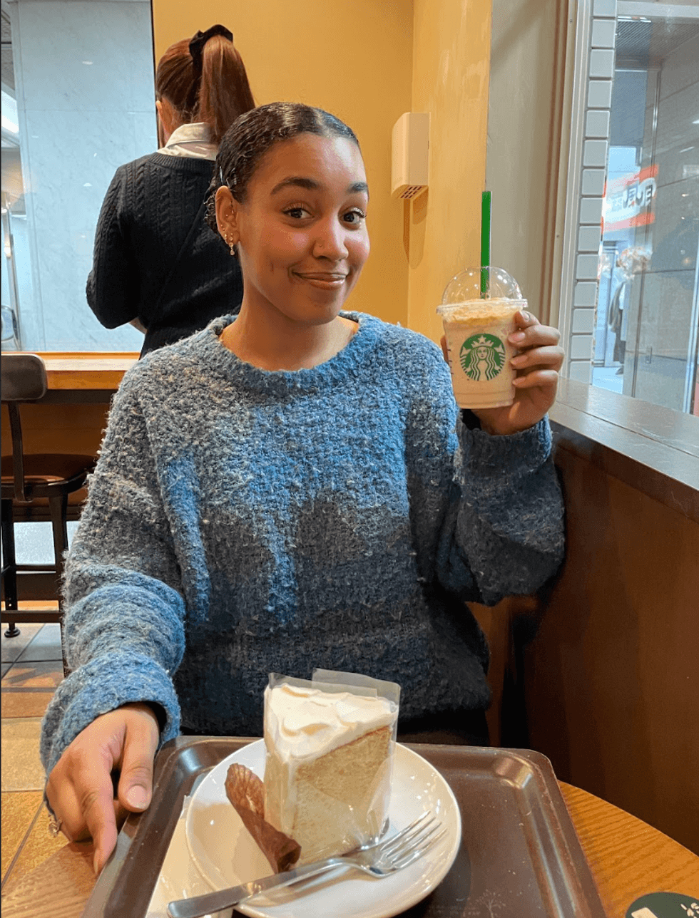 A person at Starbucks.