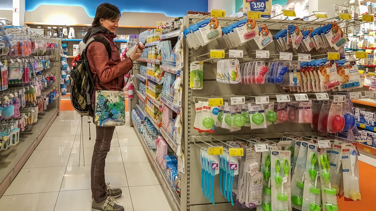 A person in a baby store.