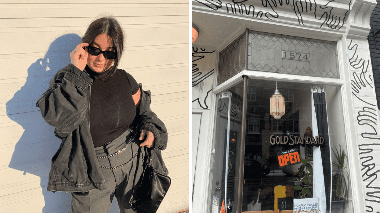 A person in Toronto. RIght: A restaurant in Toronto.