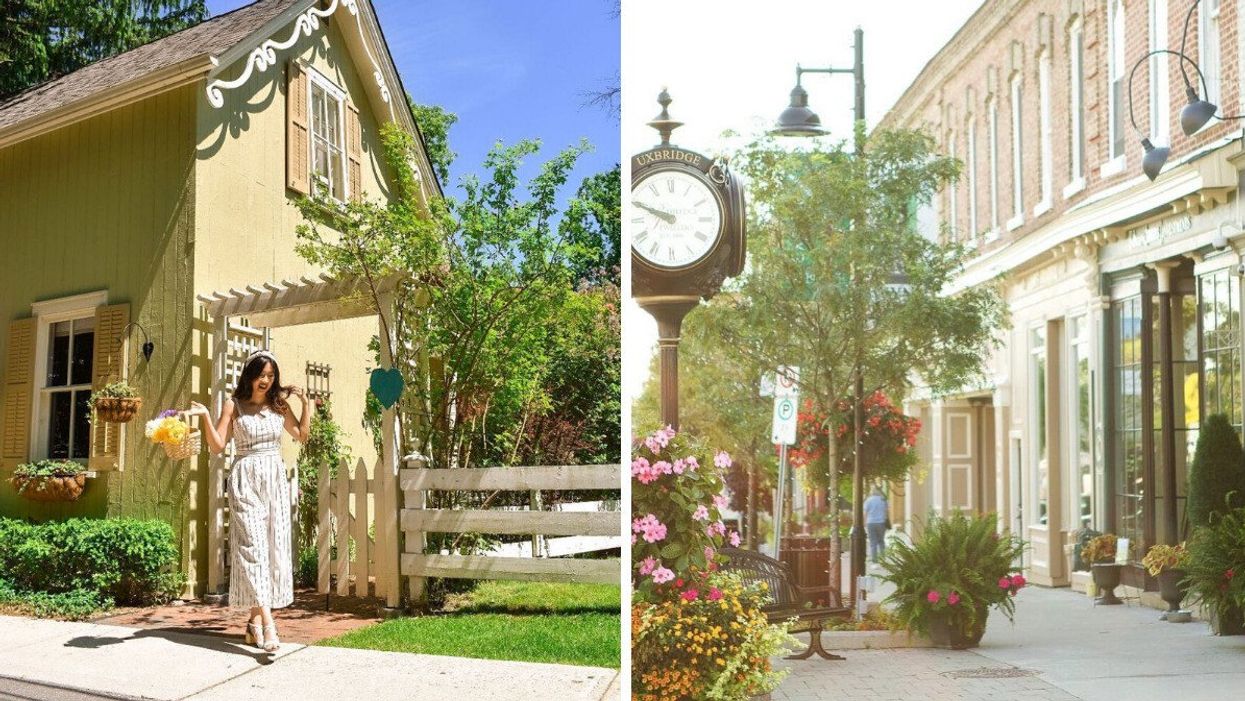 A person in Unionville. Right: Uxbridge, Ontario.