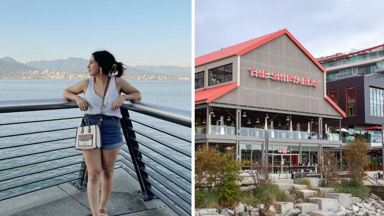 A person in Vancouver. Right: Shipyards.