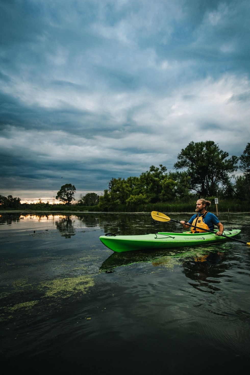 A person kayaking.