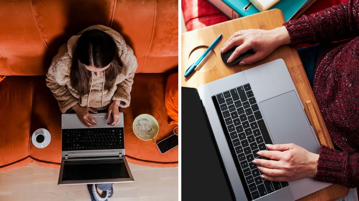 A person working from a laptop.