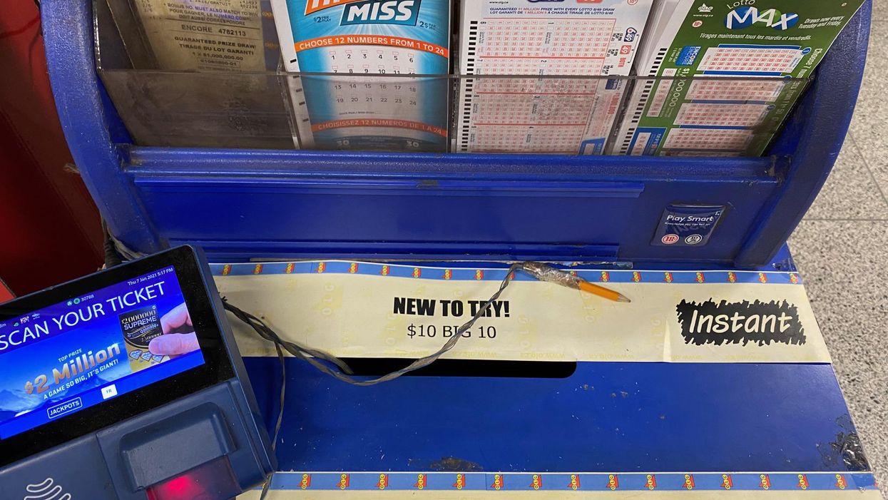 A photo of an OLG lottery booth in Toronto.