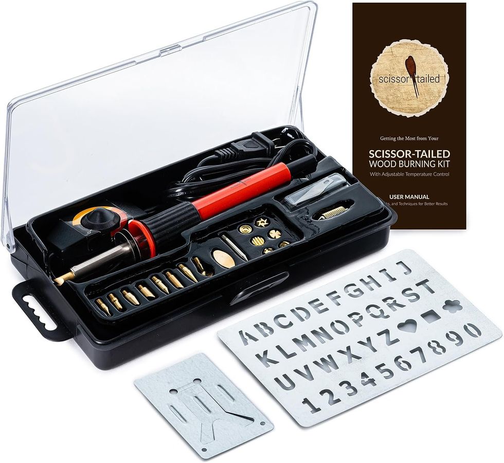 A photo of the word burning kit.