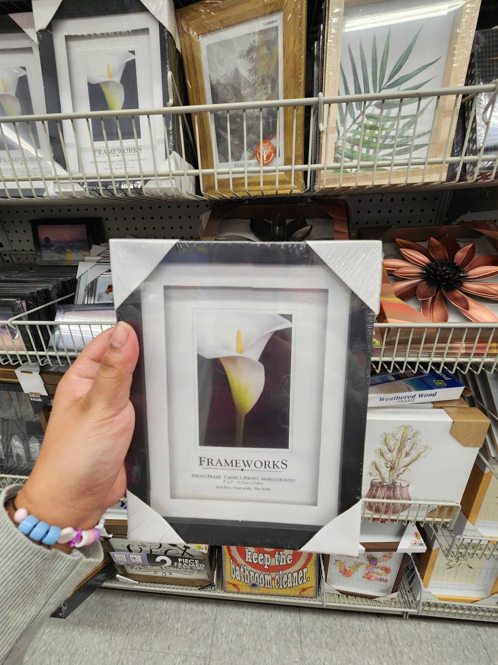 A picture frame at Dollarama.