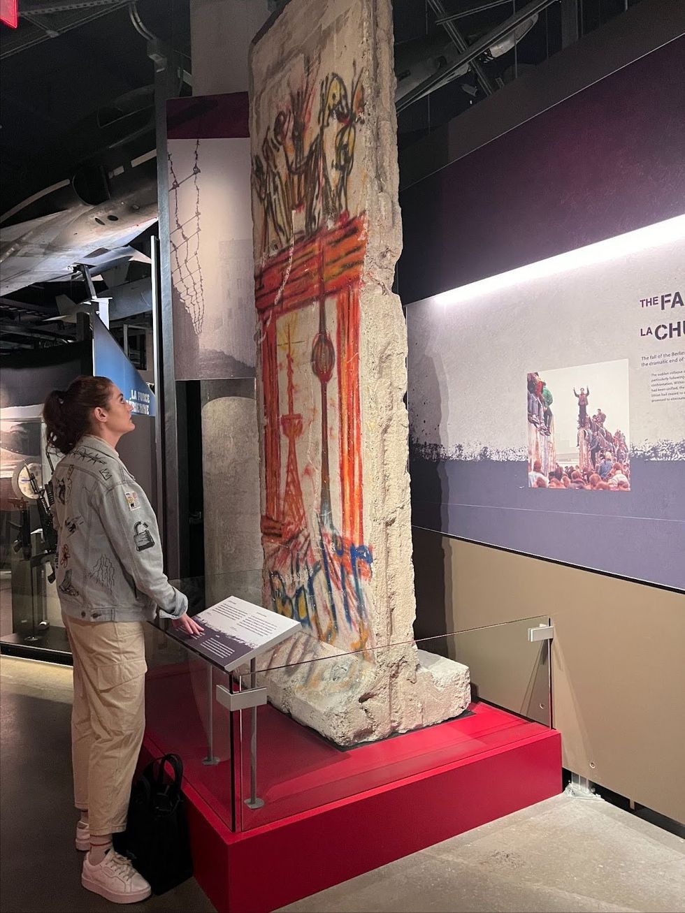 A piece of the Berlin Wall, gifted to Canada during a German conference held at what is now the Senate of Canada.