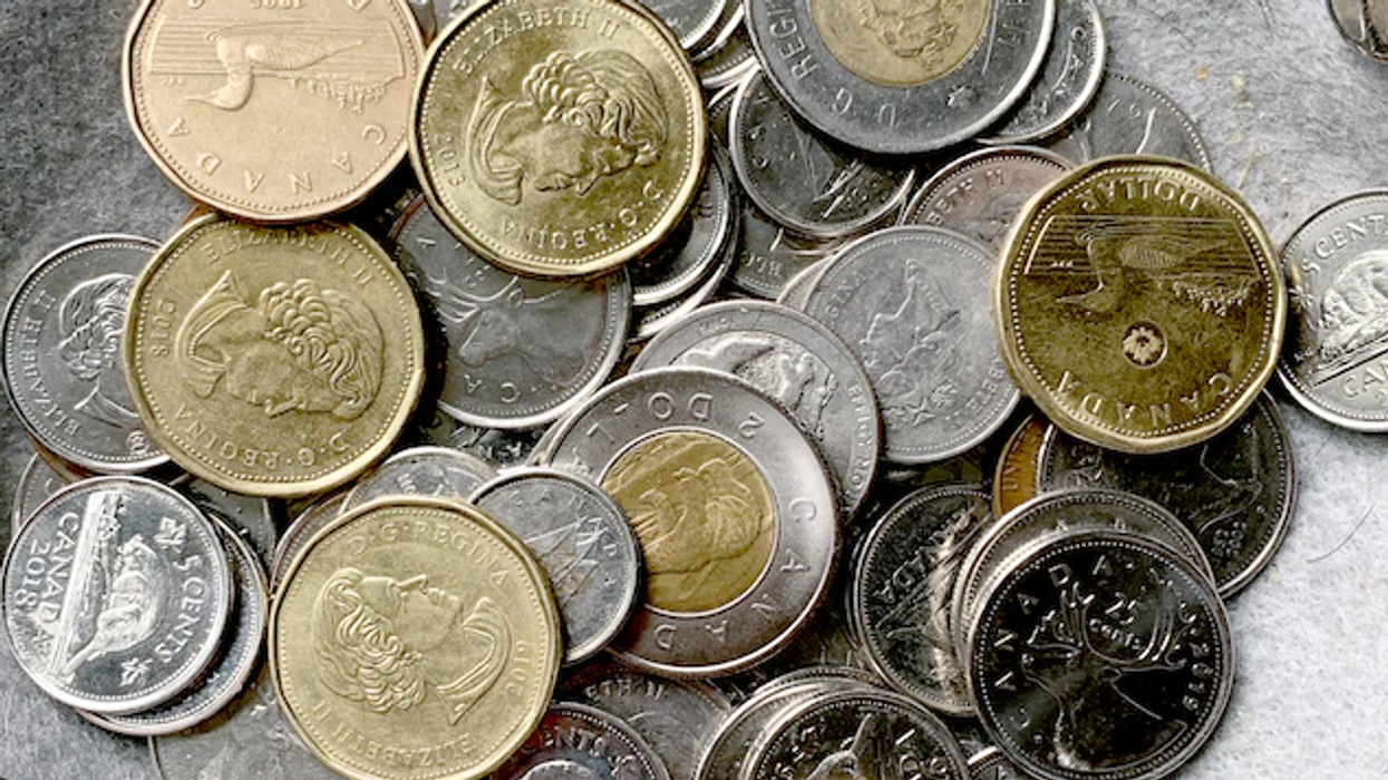 A pile of Canadian circulation coins.