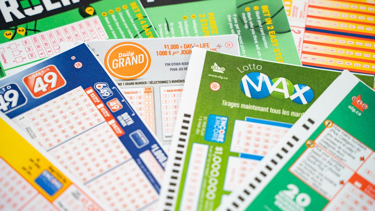A pile of Canadian lottery games, including Lotto Max.