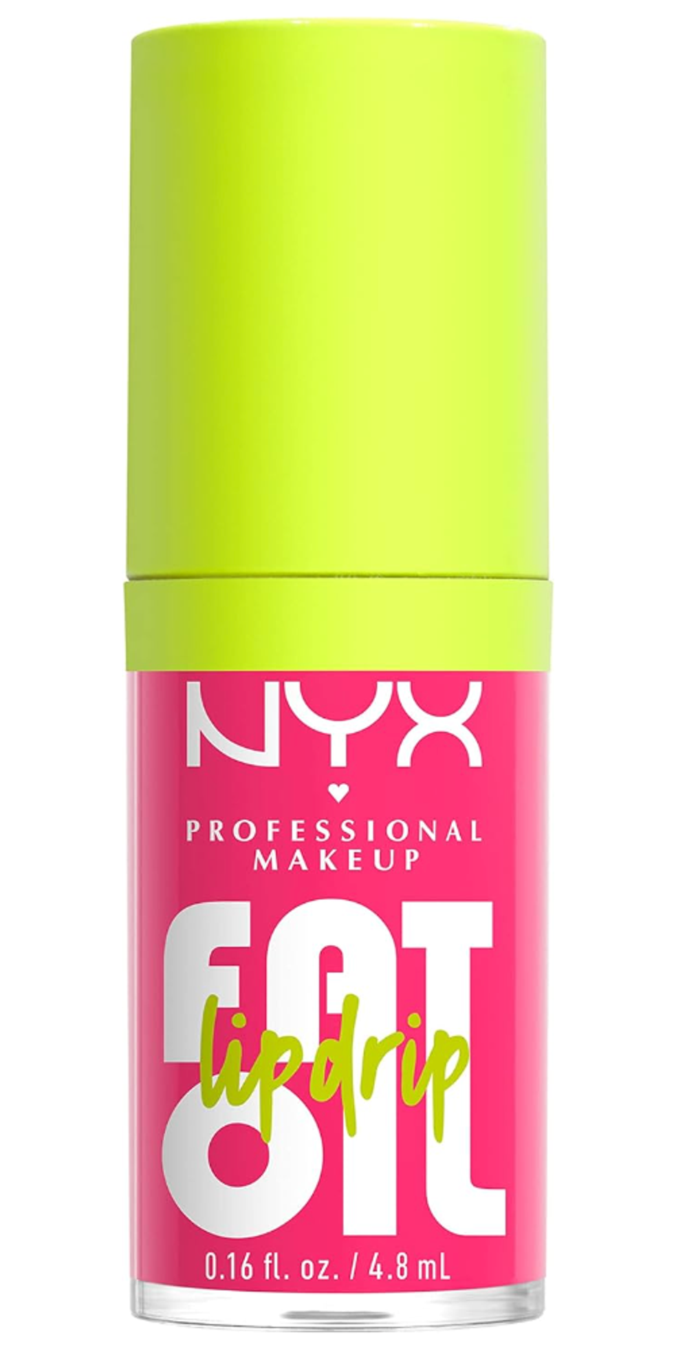 A pink bottle of NYX Fat Oil Lip Drip lip gloss.