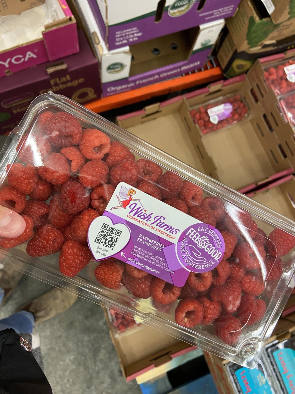 A pint of raspberries from Costco.