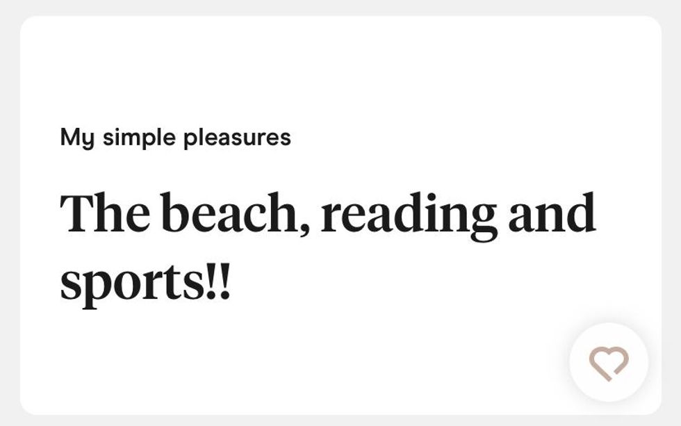 A prompt on a dating app.