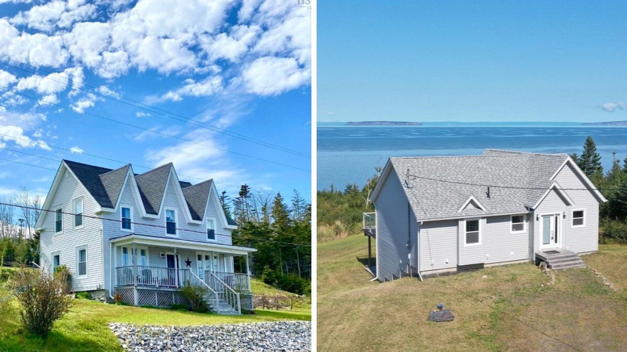 A property in Lockeport, Nova Scotia. Right: A property in Victoria Harbour, Nova Scotia.