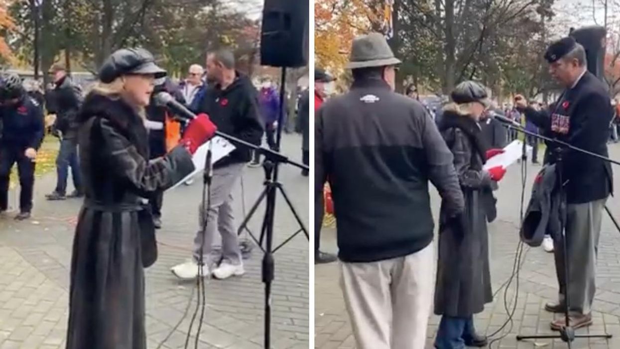 A Protestor Crashed A Remembrance Day Ceremony In BC & People Were Outraged (VIDEO)