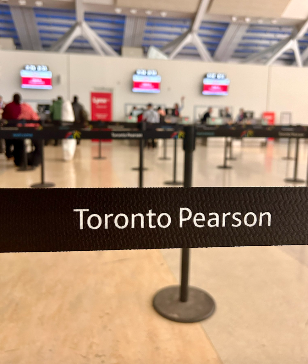 A queue at Toronto Pearson Airport.