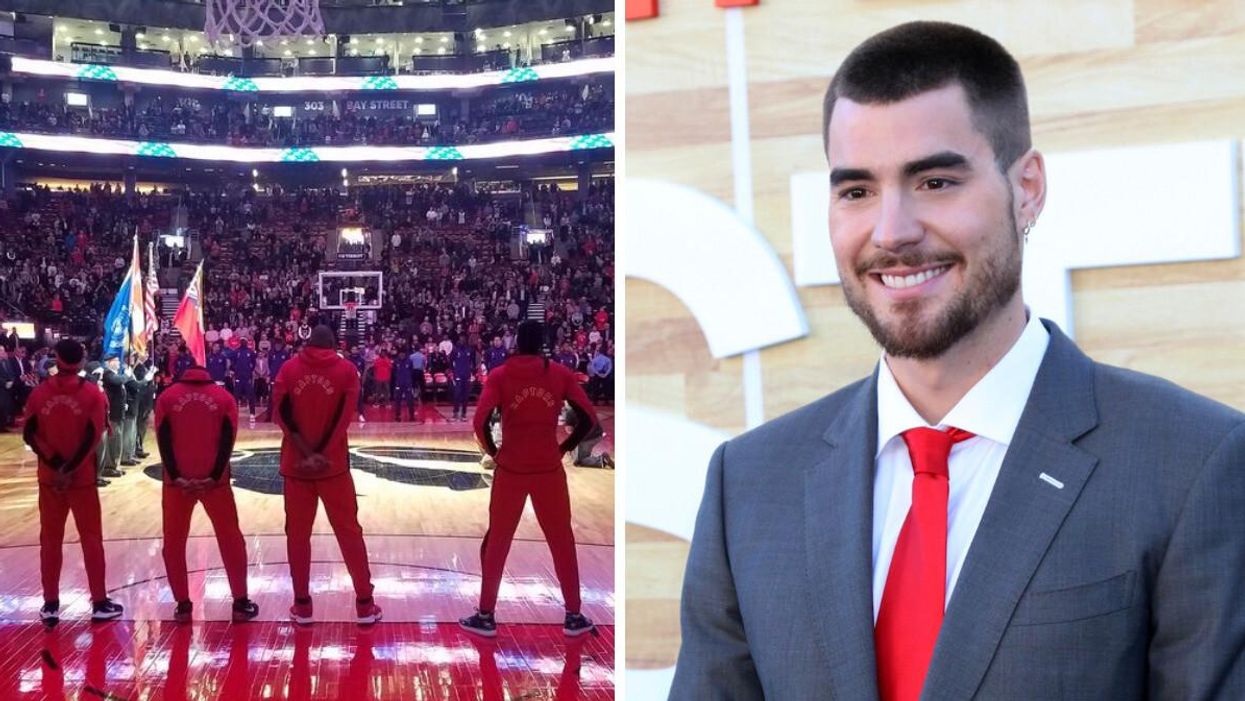 A Raptors season opener. Right: Juancho Hernangómez