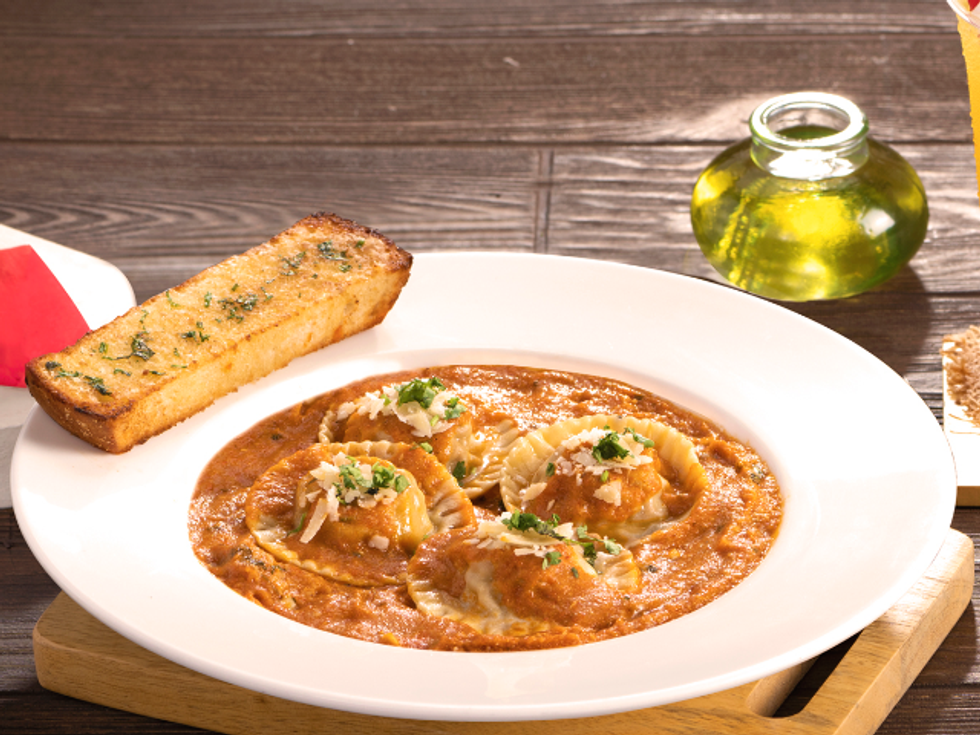 A ravioli pasta fusion dish from Tim Hortons India.