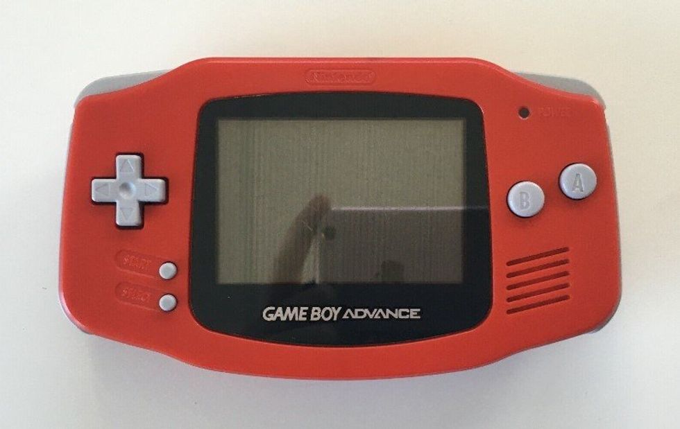 A red Game Boy Advance.