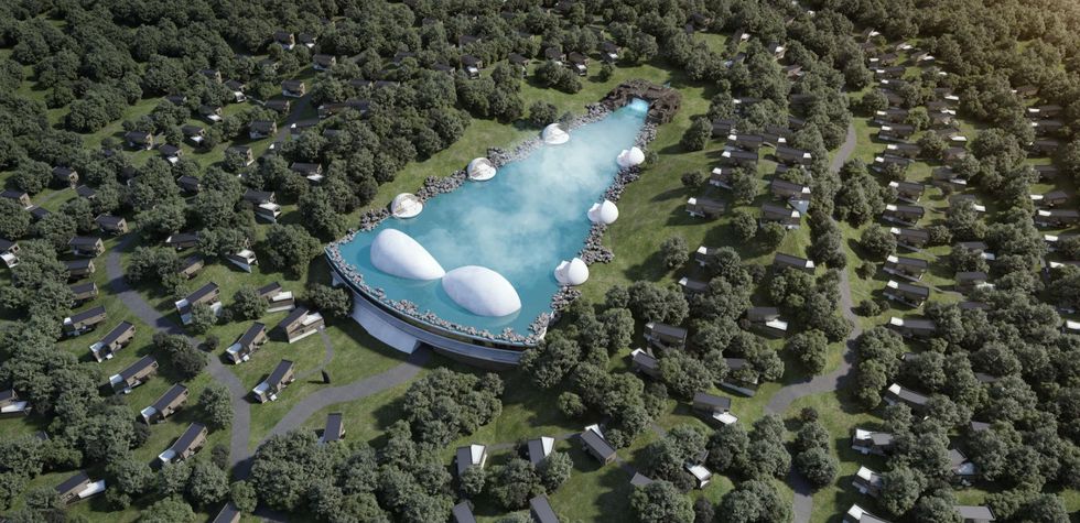 A rendering of the lagoon in summer.