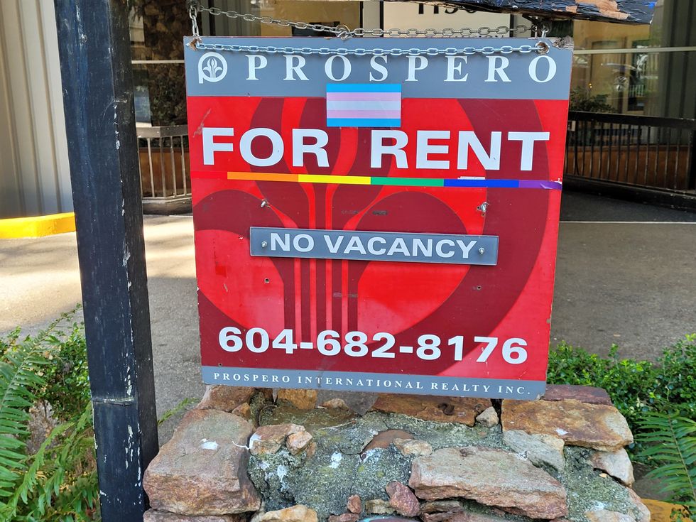 A rental sign in Vancouver.