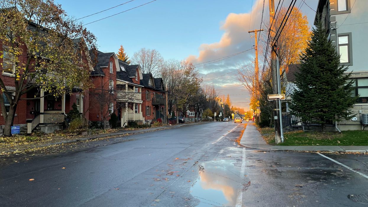 A residential street in Canada.