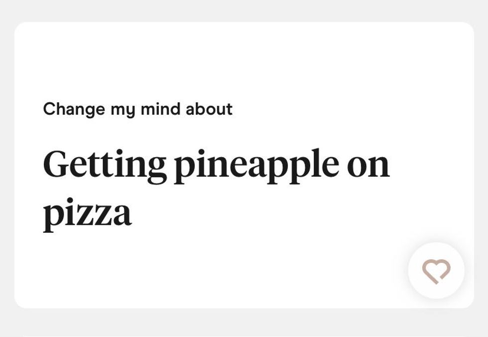 A response to a dating prompt.