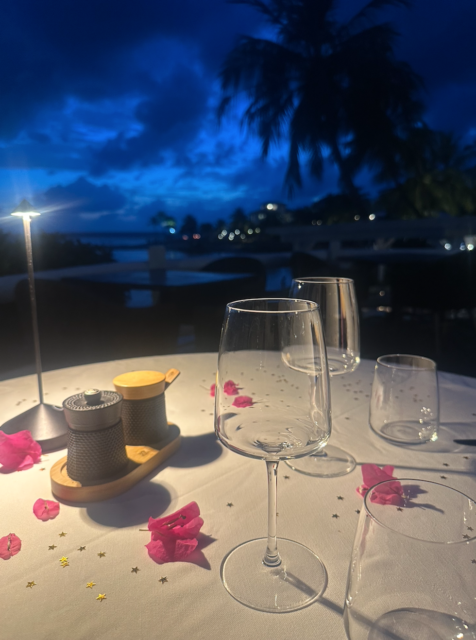 A romantic, ocean-side dinner served at WindJammer Landing.