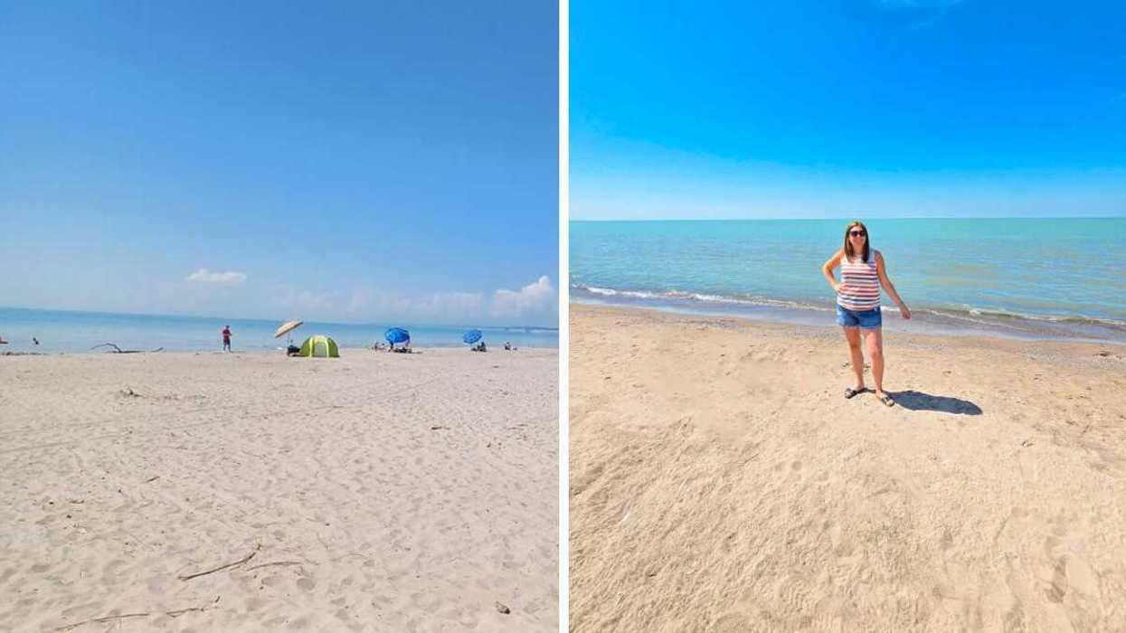 A sandy beach.