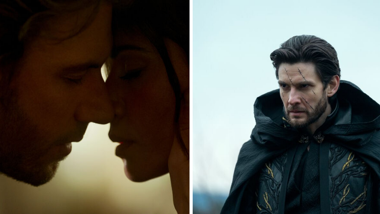 A scene from 'Sex/Life'. Right: Kirigan in season 2 of 'Shadow and Bone.'
