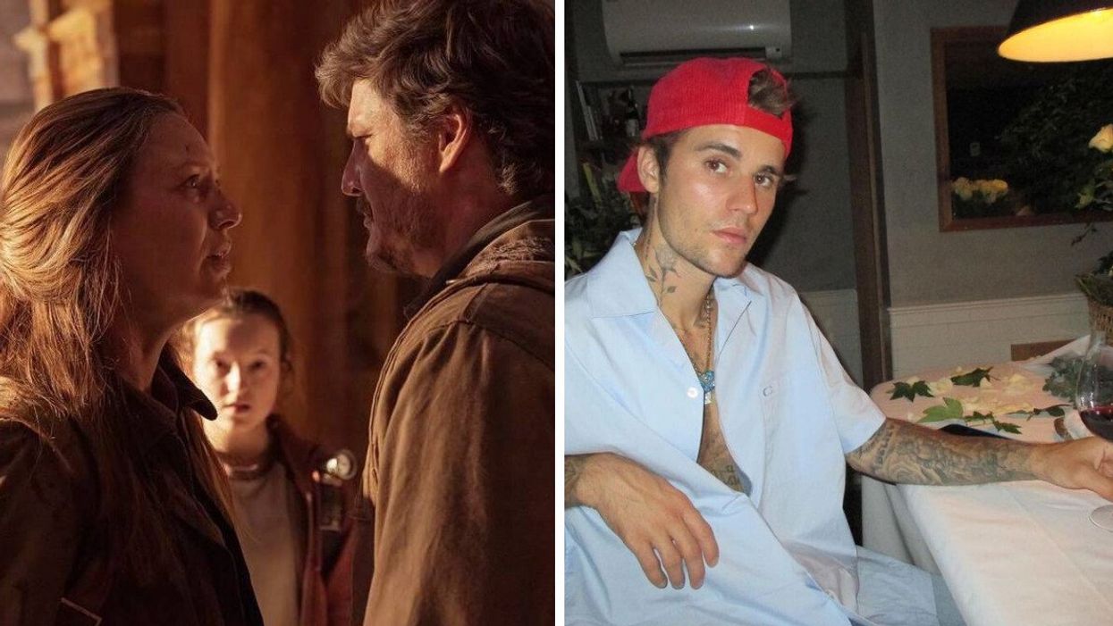 A scene from The Last Of Us. Right: Justin Bieber.
