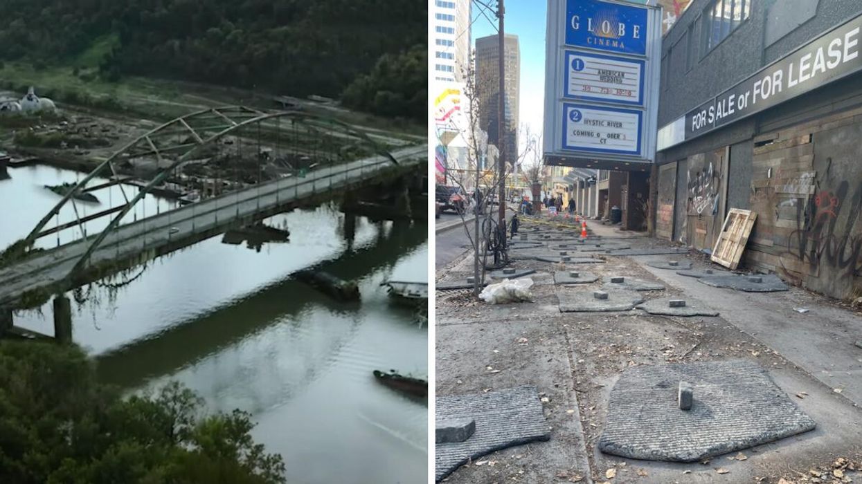 A scene from The Last Of Us. Right: One of the sets from The Last Of Us.