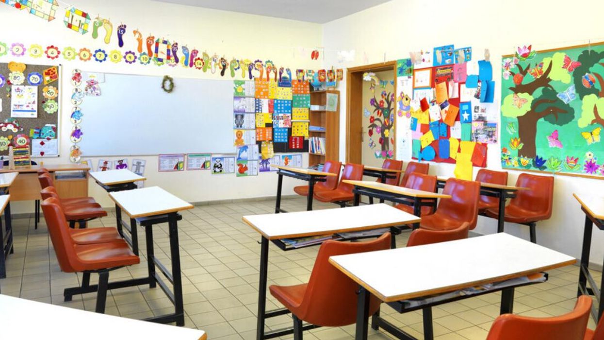 A school classroom.